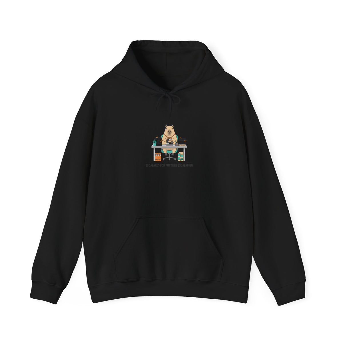 Office Raccoon Watercolor Graphic Pullover Hoodie