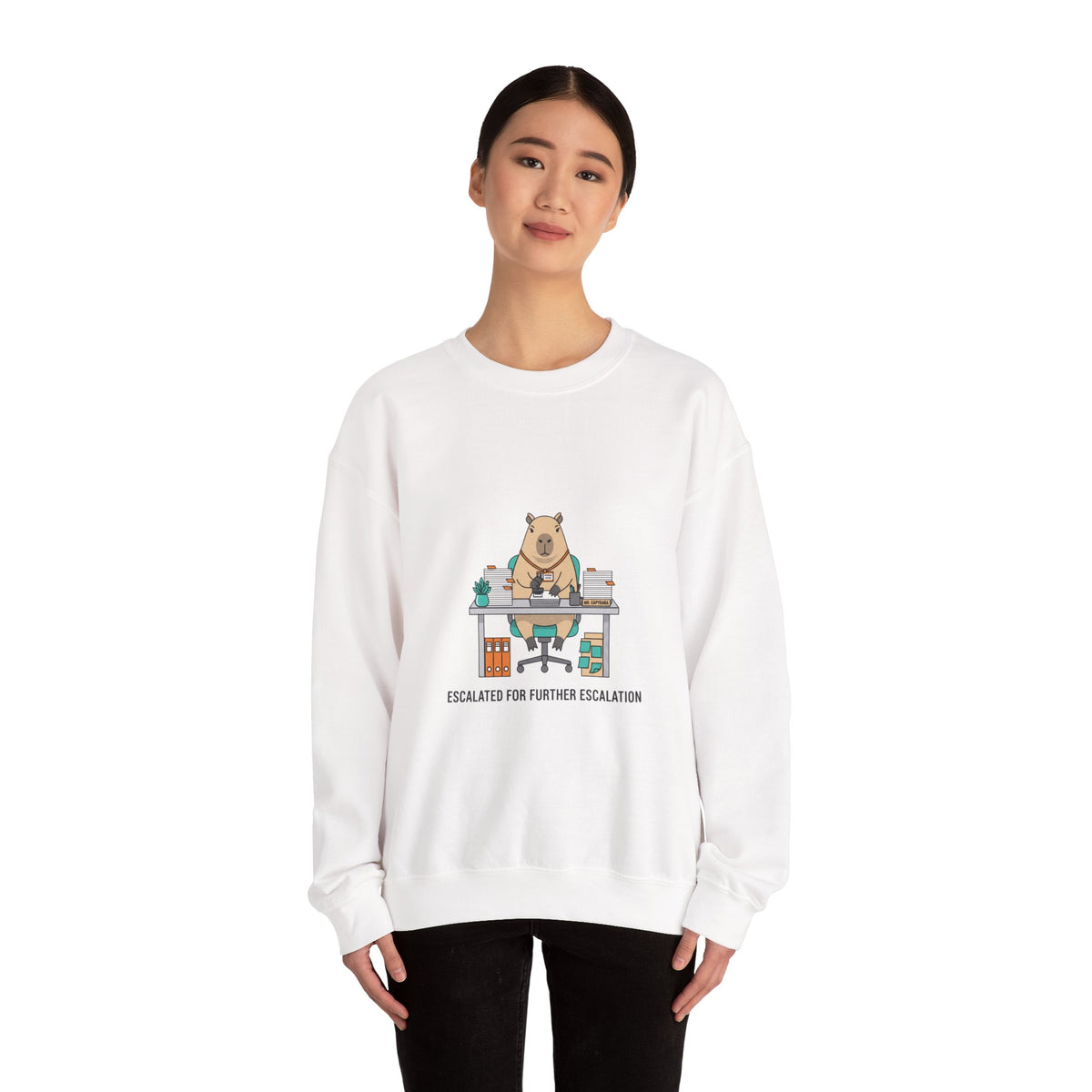 Escalated for Further Escalation Office Animal Crewneck Sweatshirt