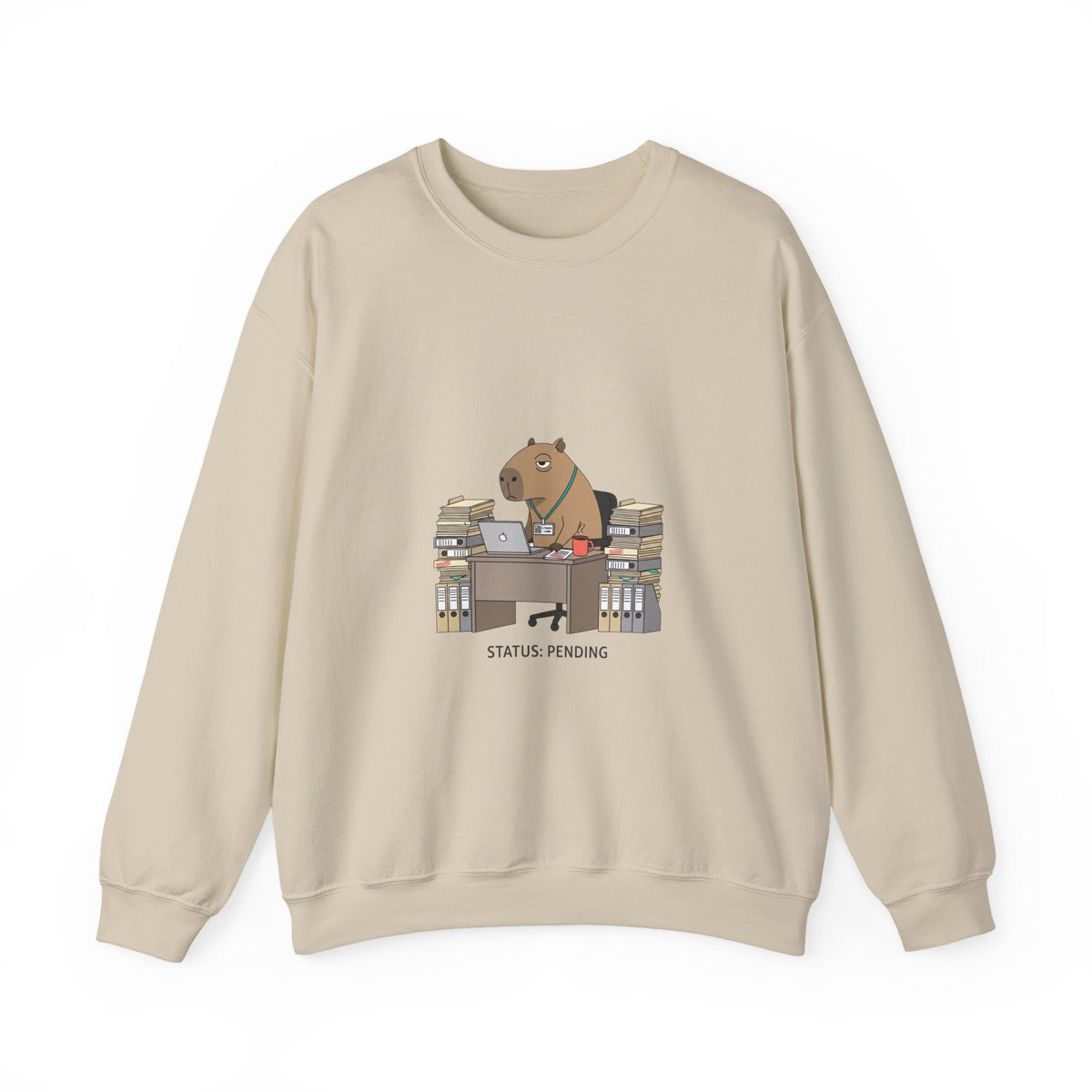 Status Pending Office Raccoon Crewneck Sweatshirt