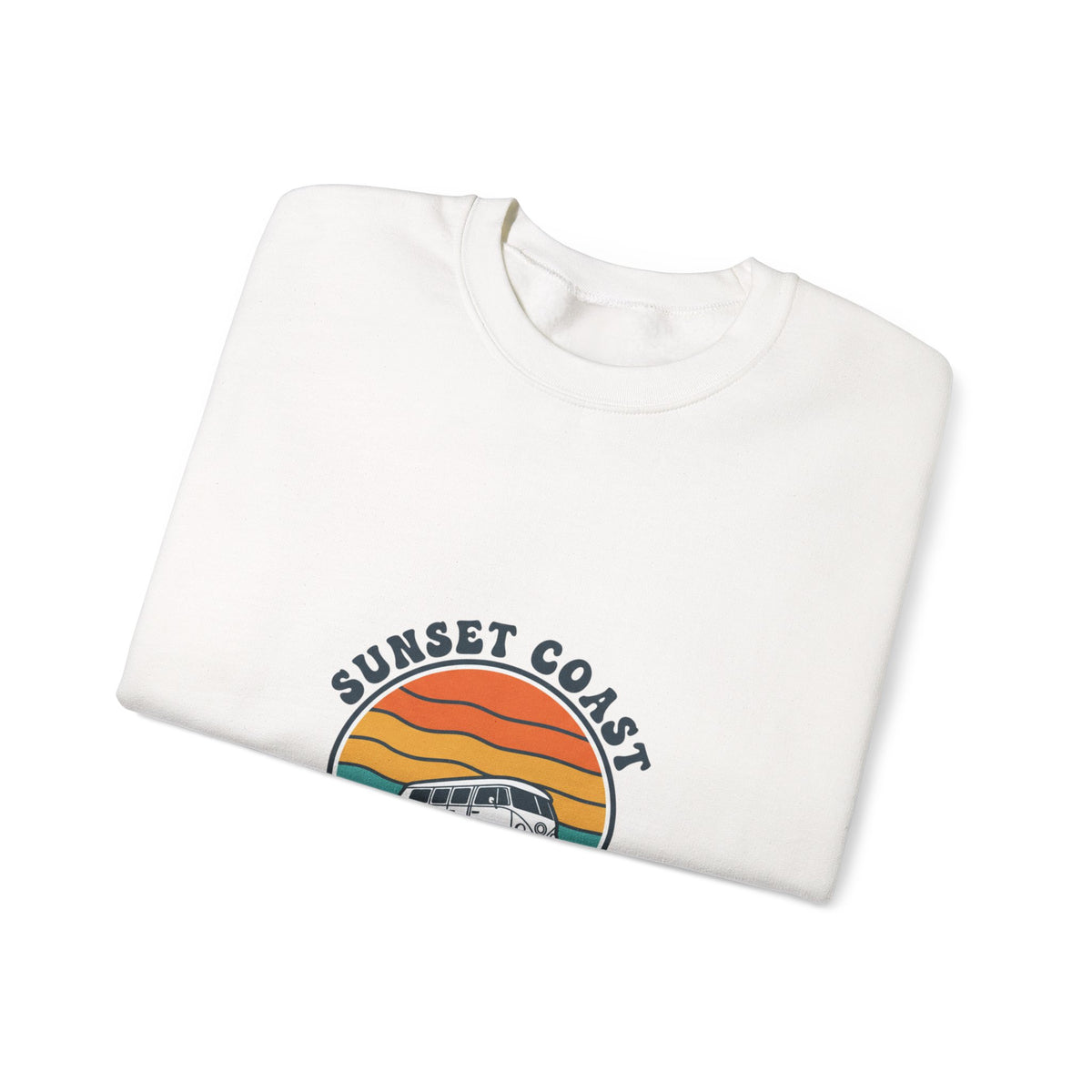 Sunset Coast Retro Camper Graphic Crewneck Sweatshirt