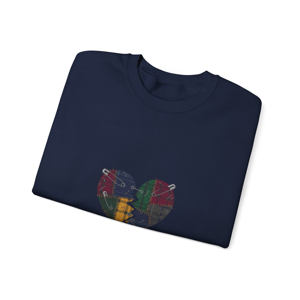 Still Loud Plaid Broken Heart Crewneck Sweatshirt