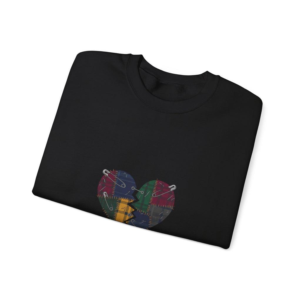 Still Loud Plaid Broken Heart Crewneck Sweatshirt