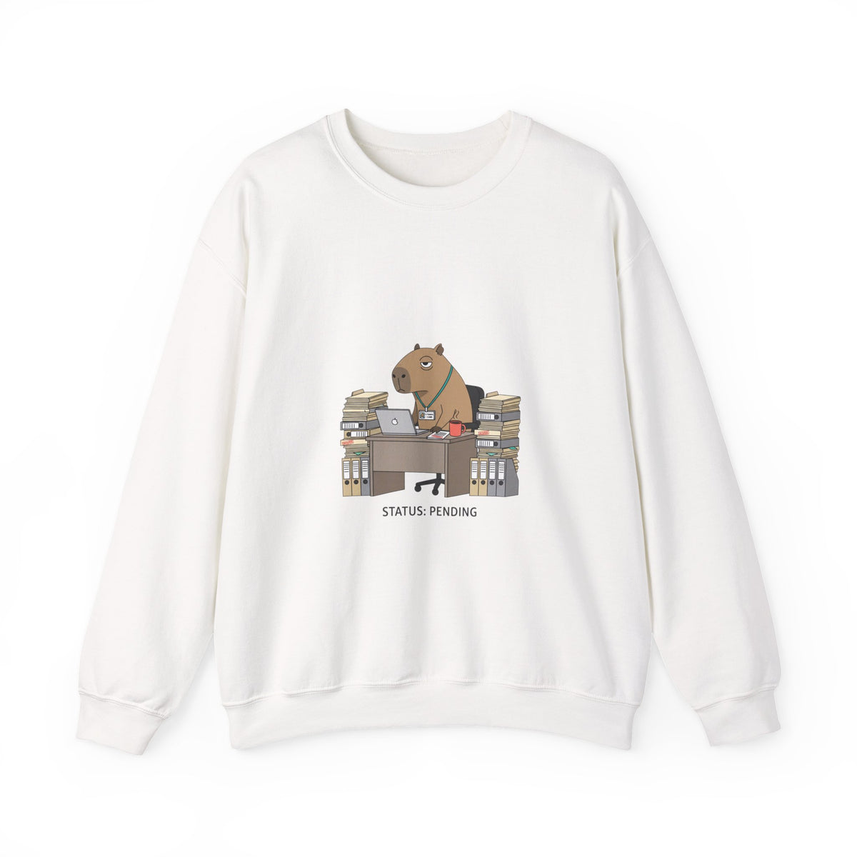 Status Pending Office Raccoon Crewneck Sweatshirt
