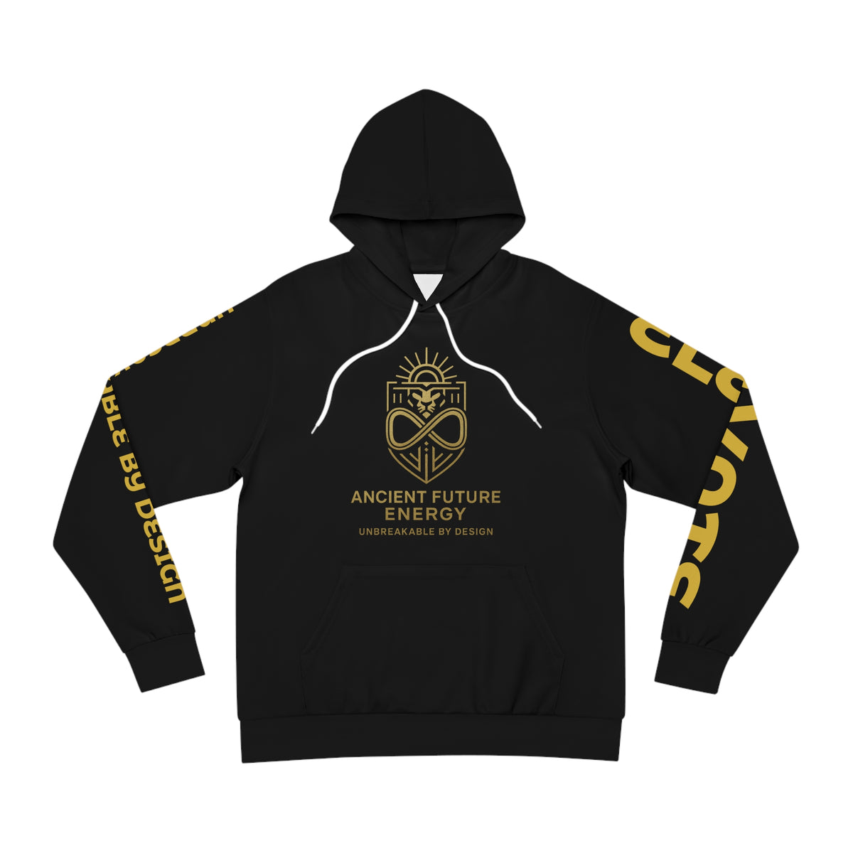 Ancient Future Energy Gold Lion Crest Graphic Hoodie