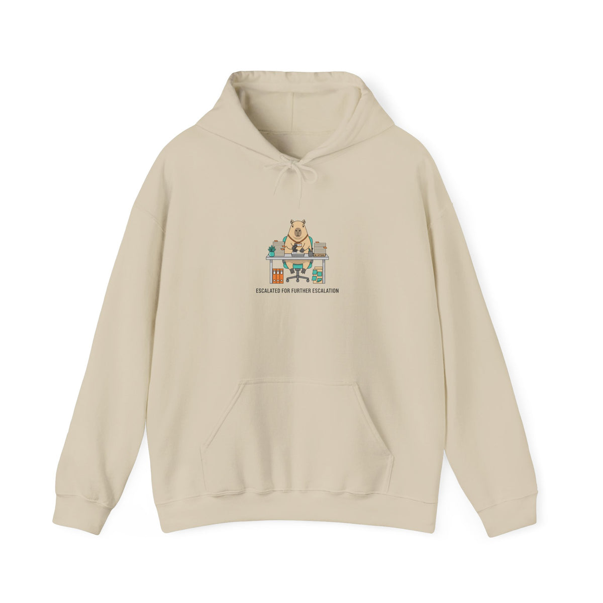 Office Raccoon Watercolor Graphic Pullover Hoodie