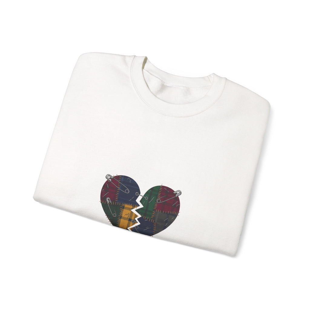 Still Loud Plaid Broken Heart Crewneck Sweatshirt
