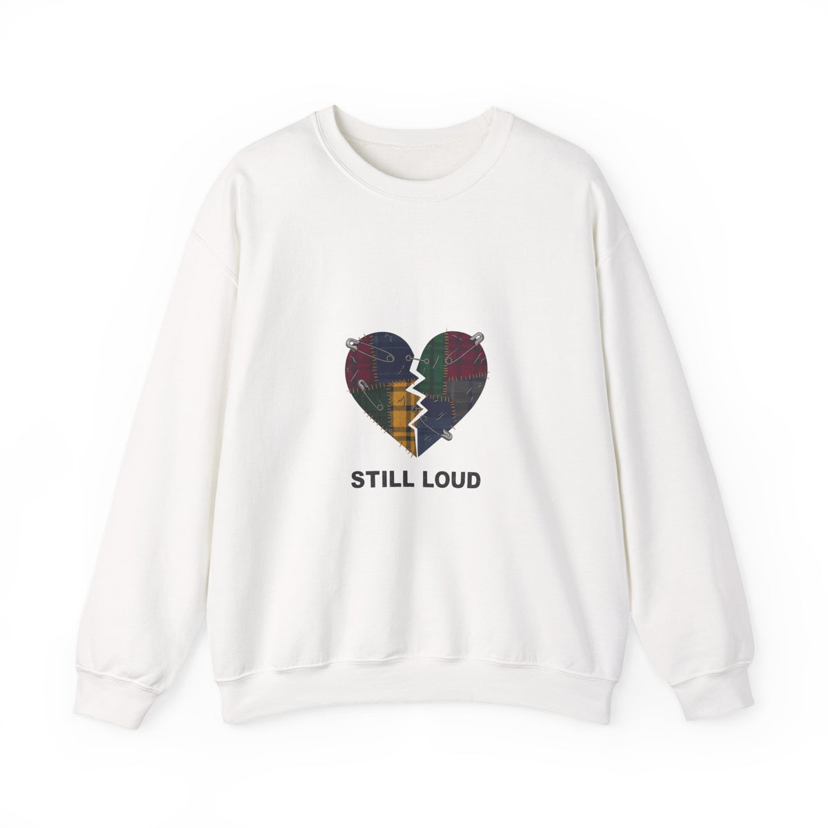 Still Loud Plaid Broken Heart Crewneck Sweatshirt