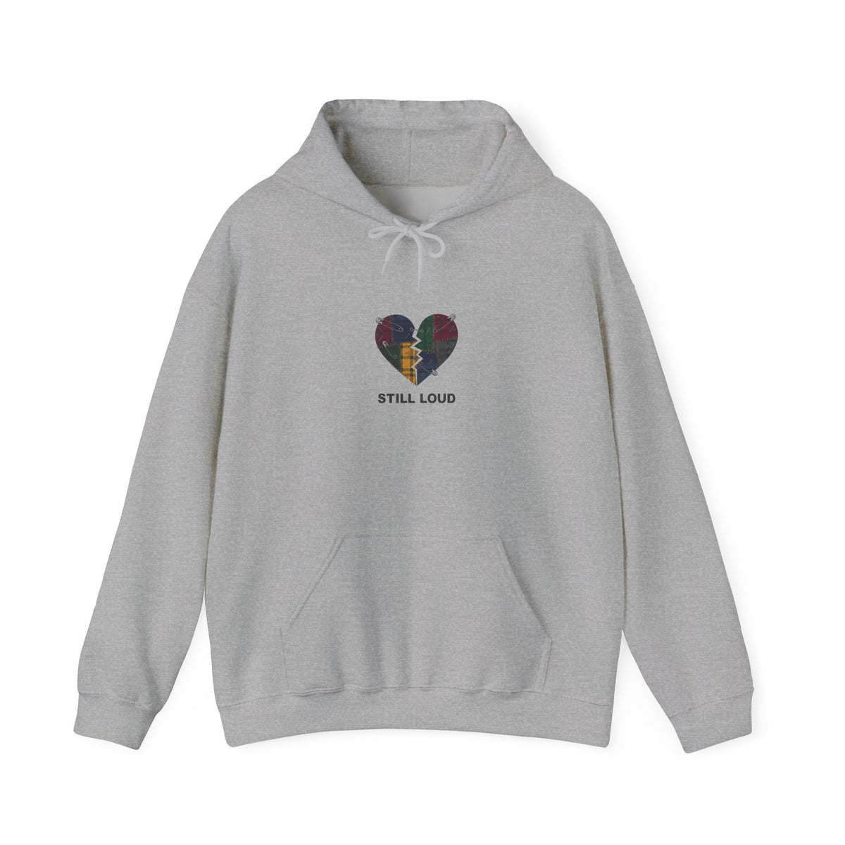 Still Loud Plaid Broken Heart Pullover Hoodie