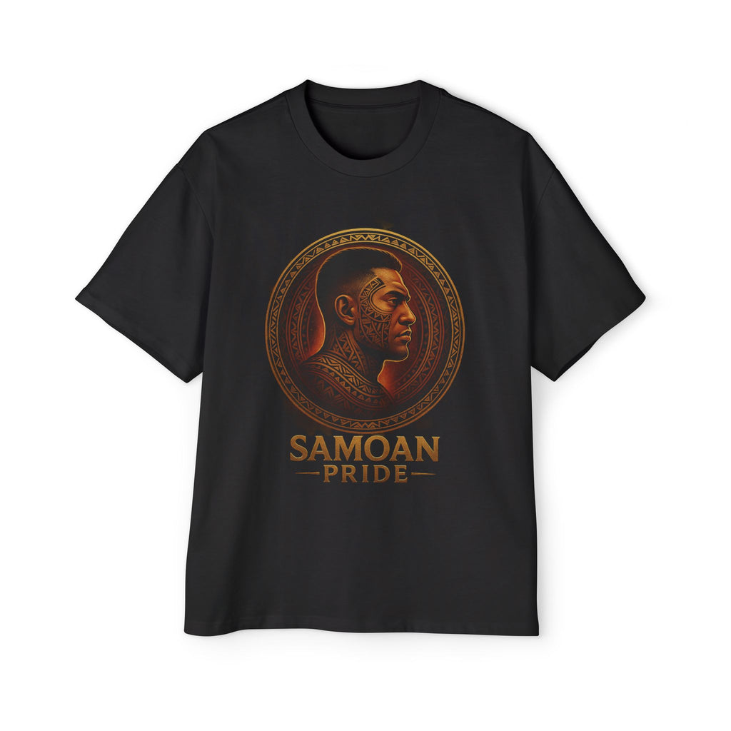 Samoan Pride Oversized Tribal Portrait Graphic T-Shirt