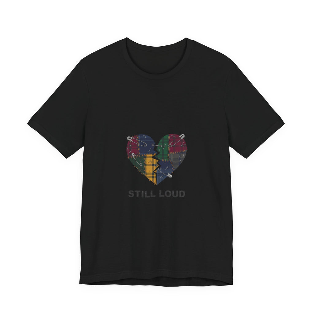 Still Loud Plaid Broken Heart Graphic T-Shirt