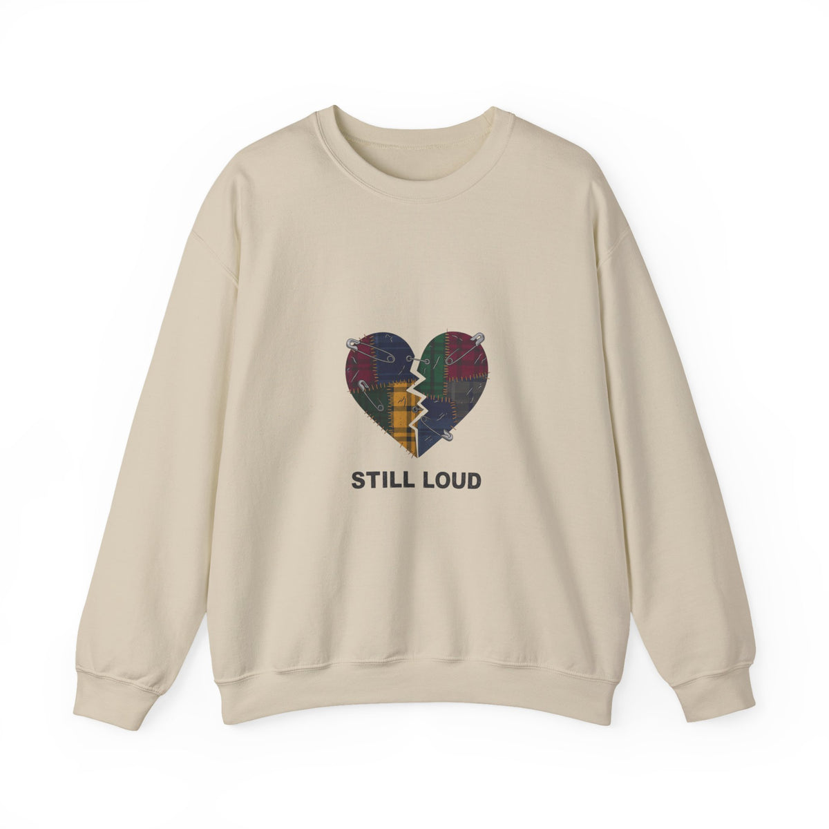 Still Loud Plaid Broken Heart Crewneck Sweatshirt