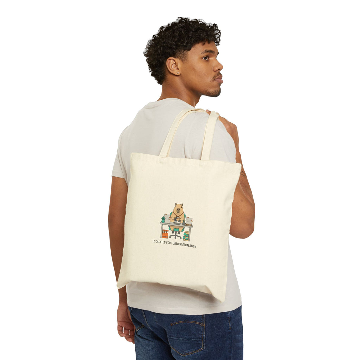 Escalated for Further Escalation Office Bear Canvas Tote Bag