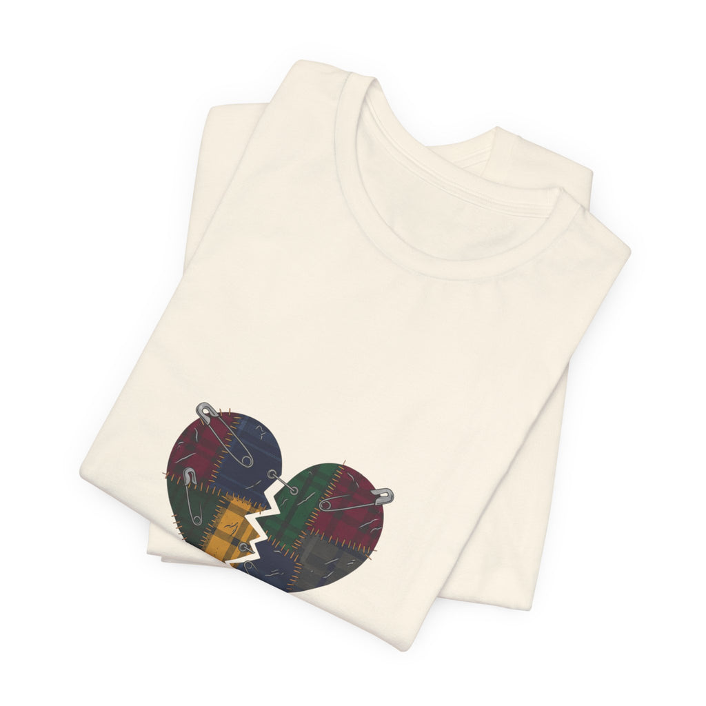 Still Loud Plaid Broken Heart Graphic T-Shirt