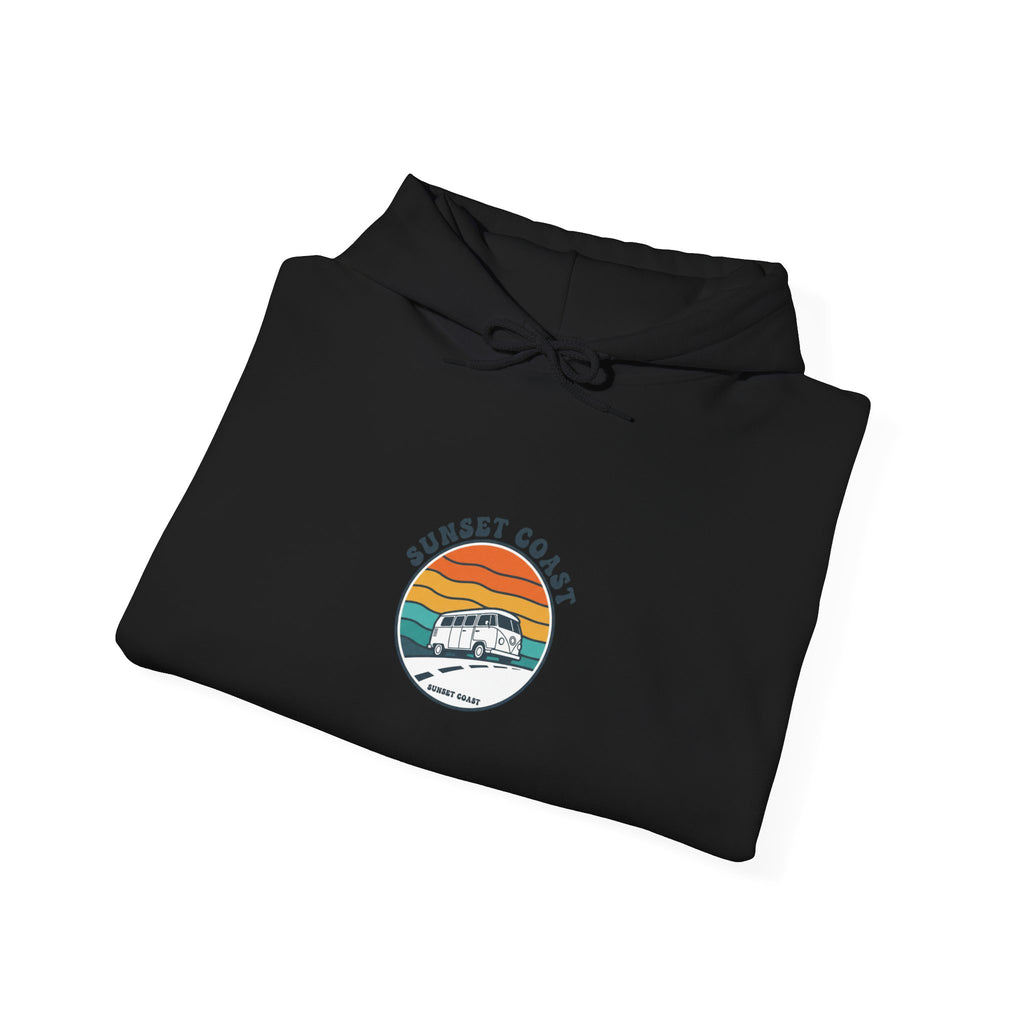Sunset Coast Retro Surf Graphic Pullover Hoodie