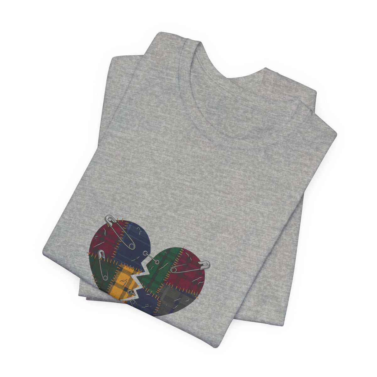 Still Loud Plaid Broken Heart Graphic T-Shirt