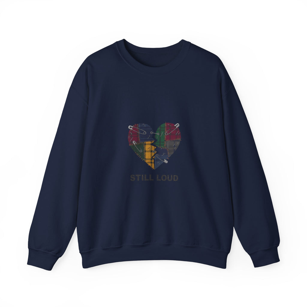 Still Loud Plaid Broken Heart Crewneck Sweatshirt