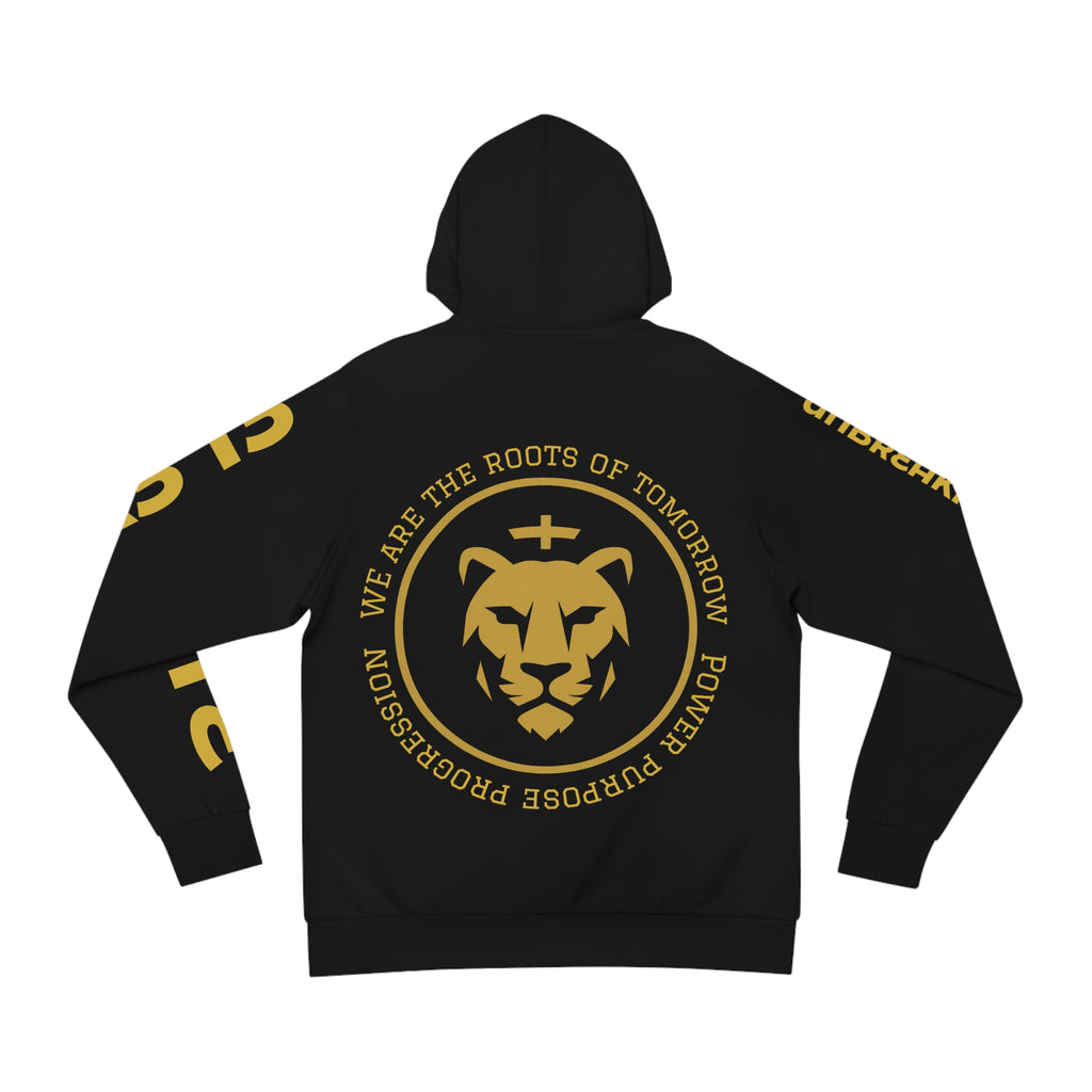 Ancient Future Energy Gold Lion Crest Graphic Hoodie