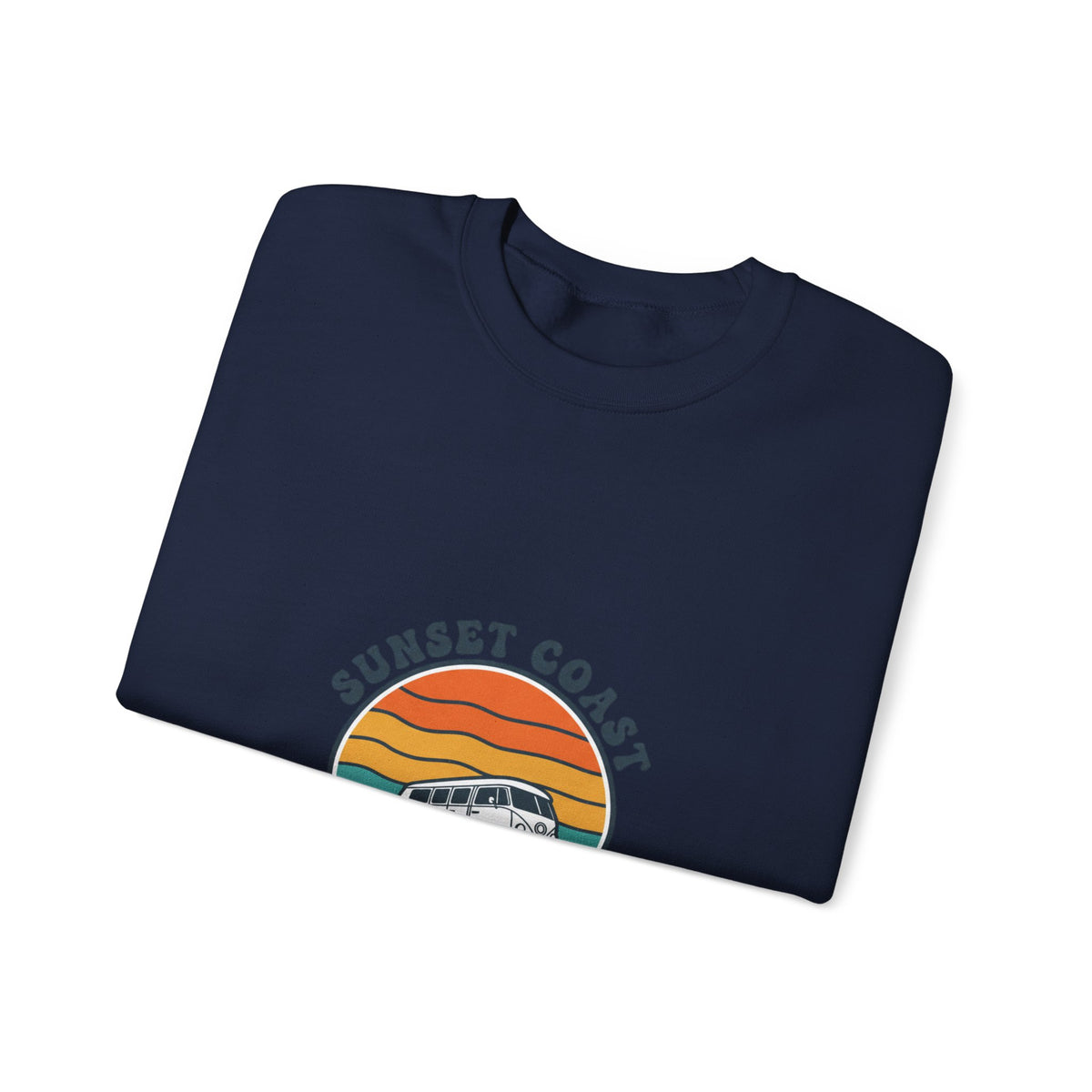 Sunset Coast Retro Camper Graphic Crewneck Sweatshirt