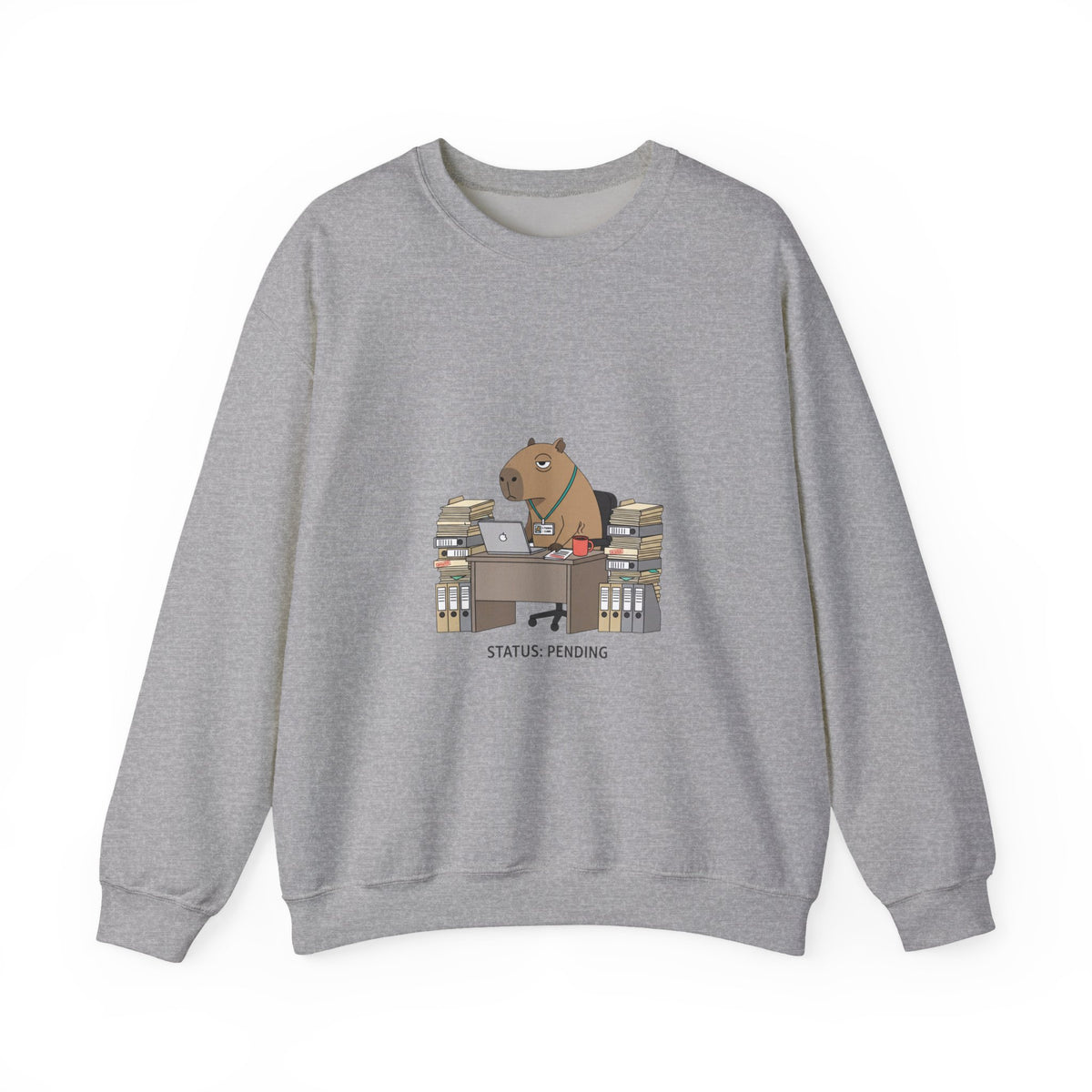 Status Pending Office Raccoon Crewneck Sweatshirt