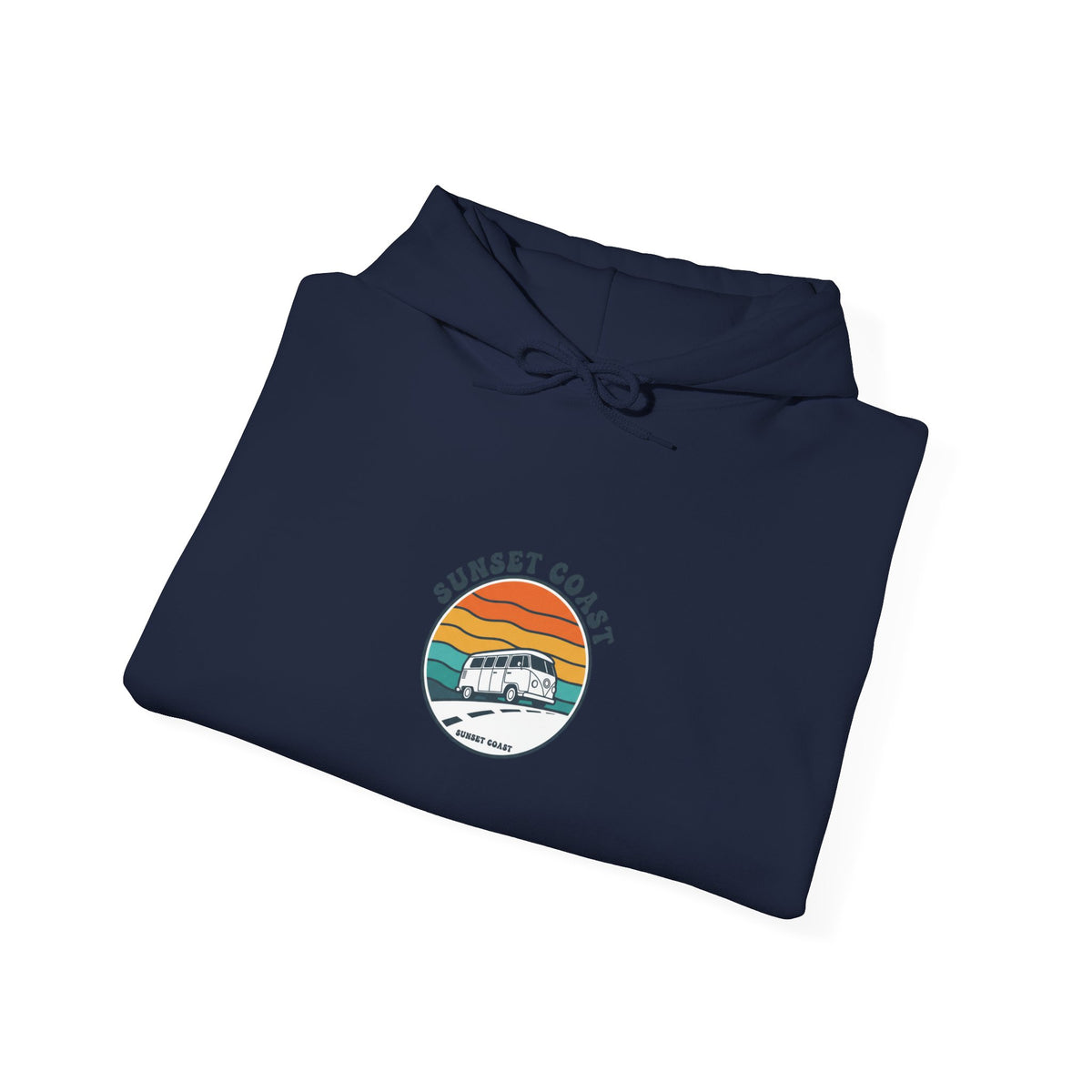 Sunset Coast Retro Surf Graphic Pullover Hoodie