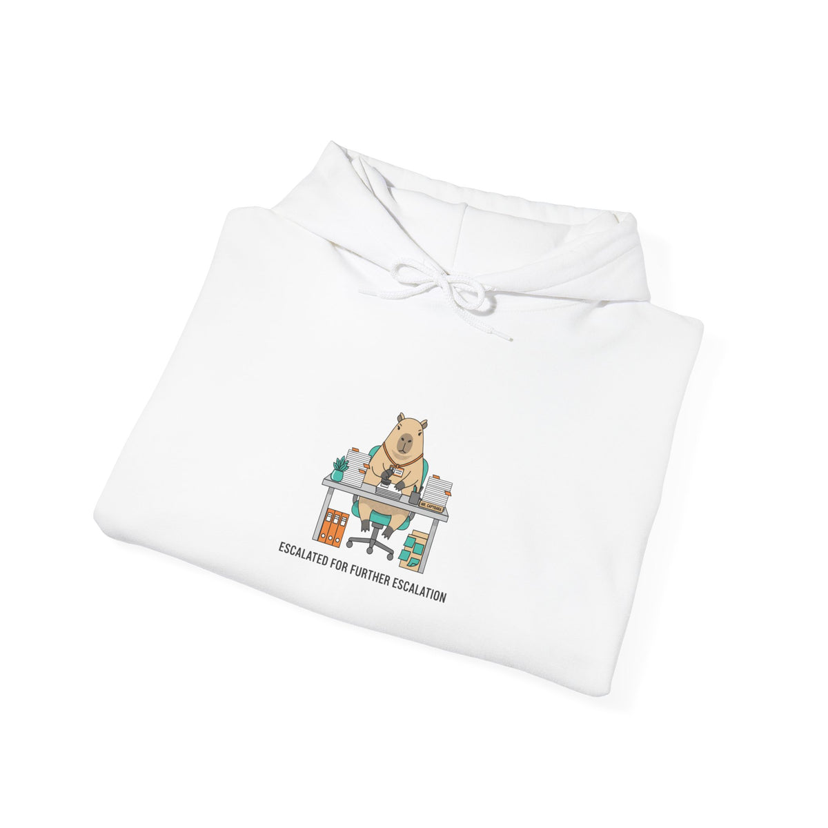 Office Raccoon Watercolor Graphic Pullover Hoodie