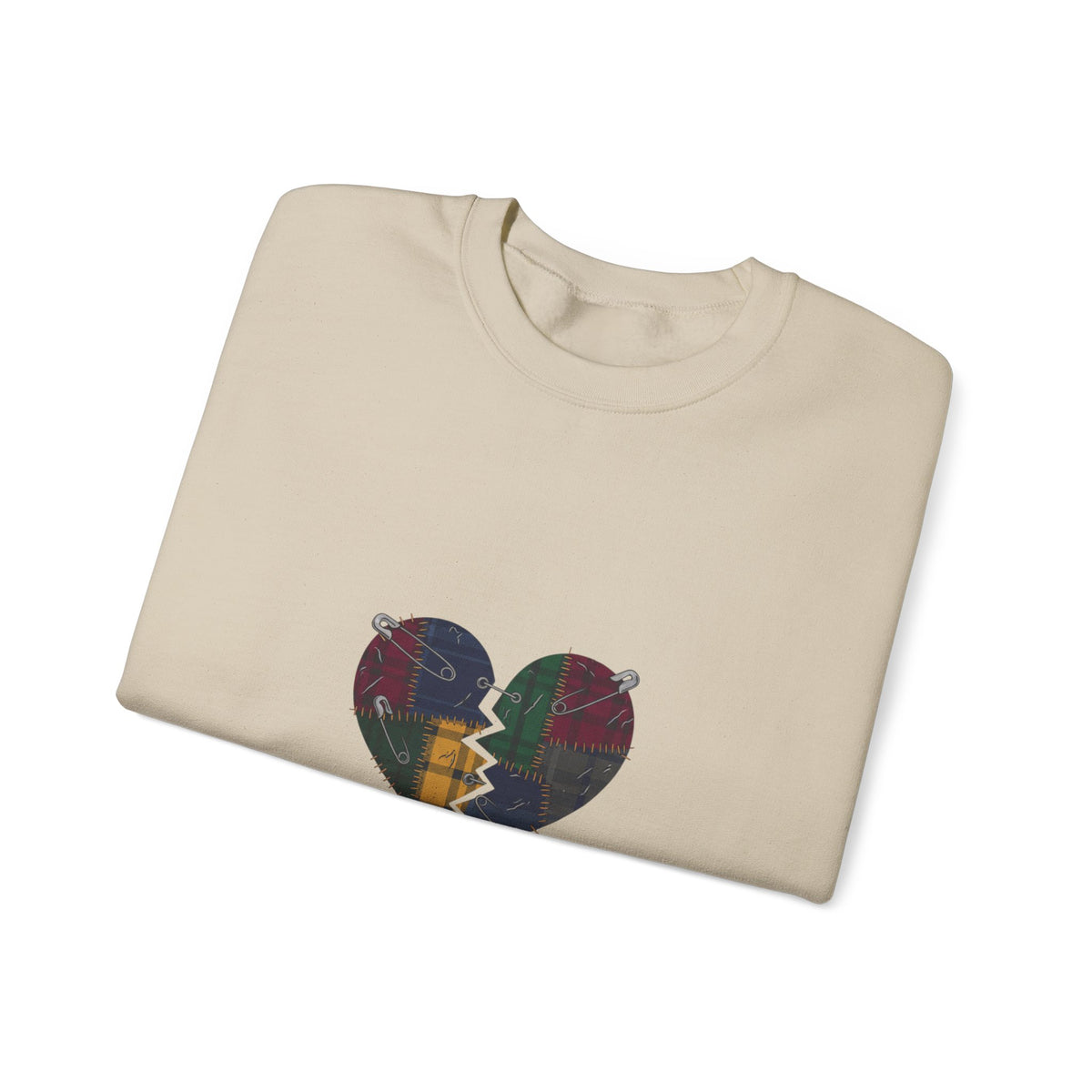 Still Loud Plaid Broken Heart Crewneck Sweatshirt