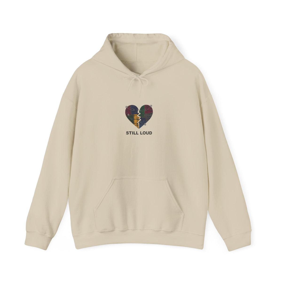 Still Loud Plaid Broken Heart Pullover Hoodie