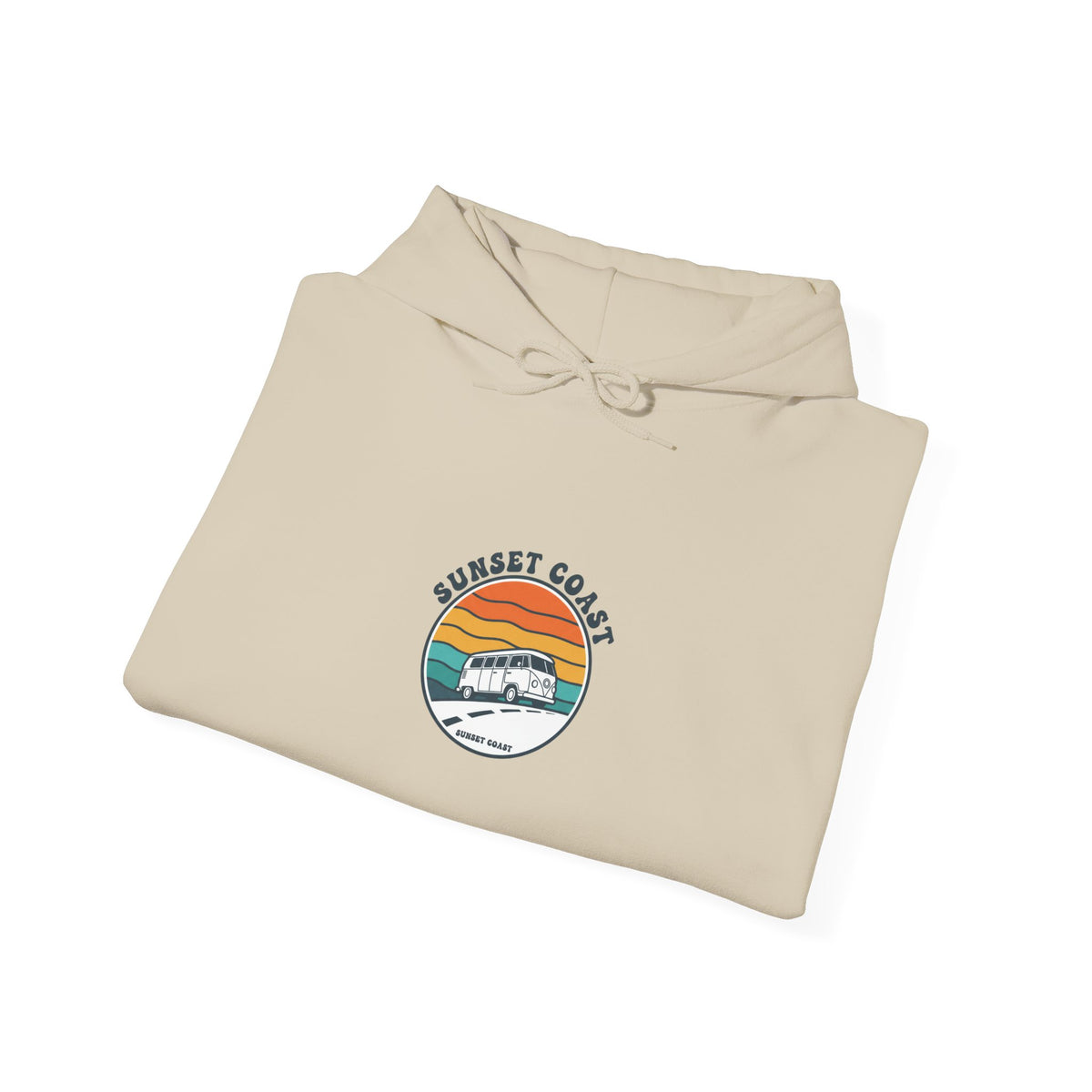Sunset Coast Retro Surf Graphic Pullover Hoodie
