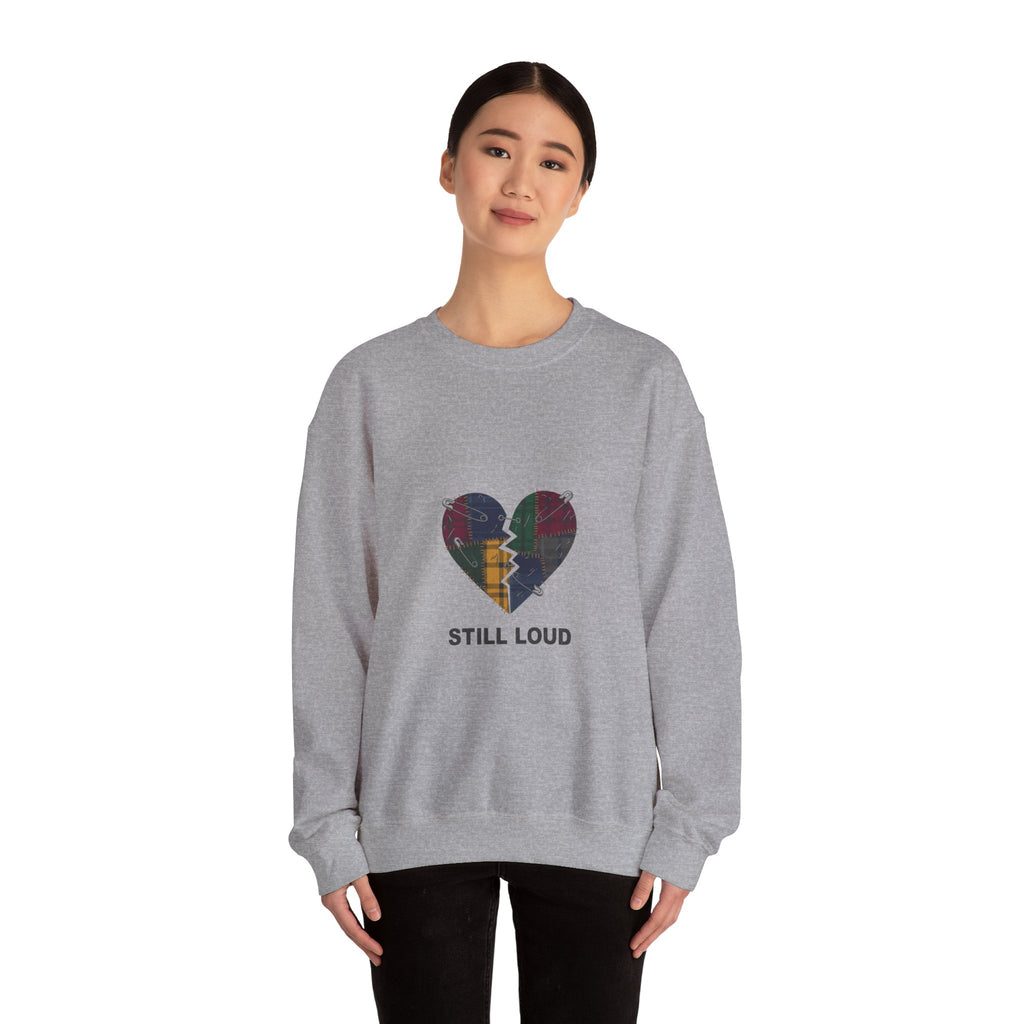 Still Loud Plaid Broken Heart Crewneck Sweatshirt