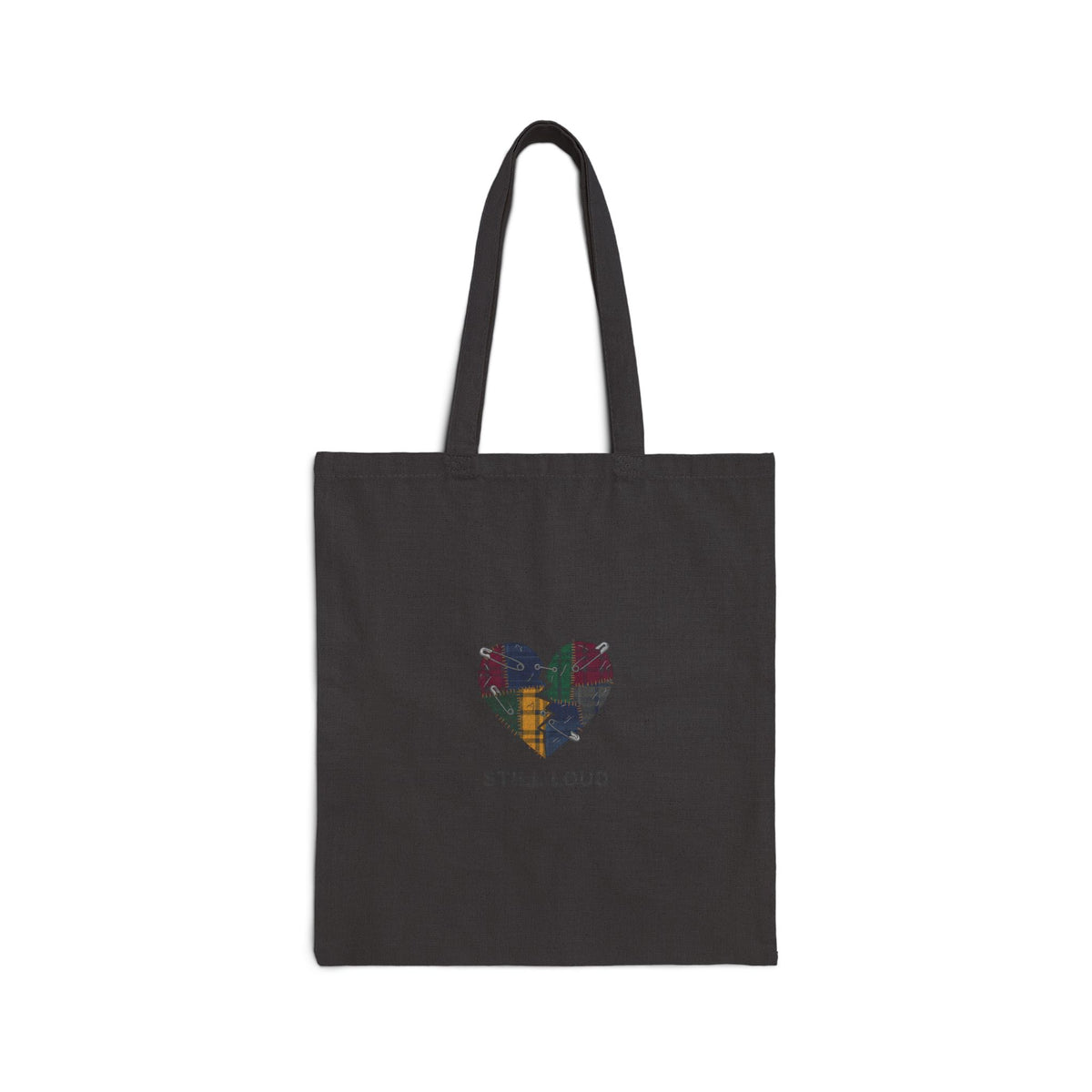Still Loud Plaid Broken Heart Canvas Tote Bag
