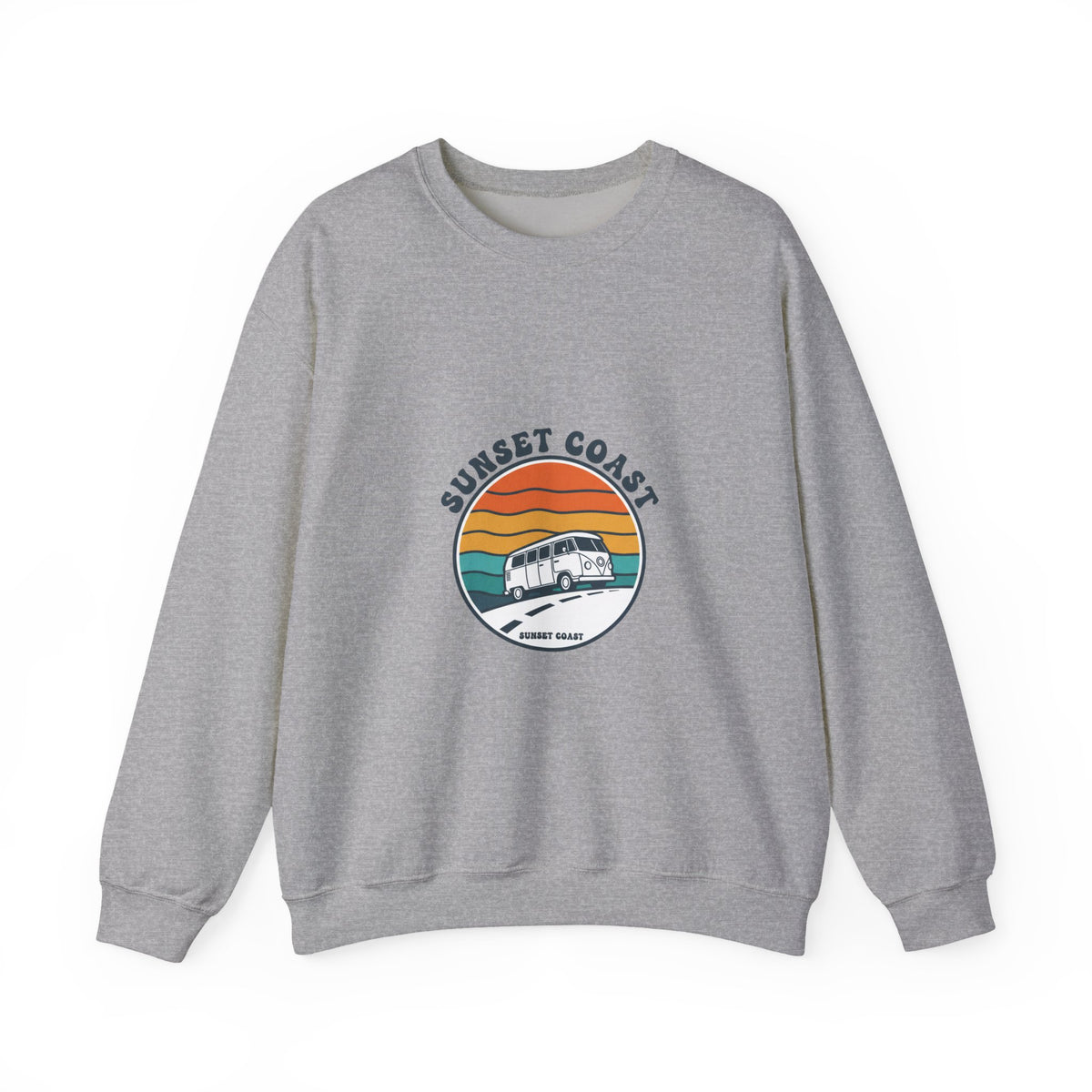 Sunset Coast Retro Camper Graphic Crewneck Sweatshirt
