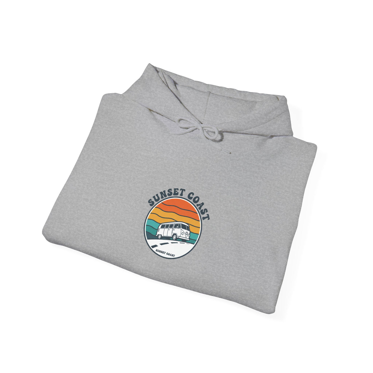 Sunset Coast Retro Surf Graphic Pullover Hoodie