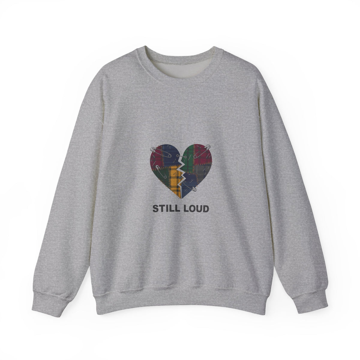 Still Loud Plaid Broken Heart Crewneck Sweatshirt