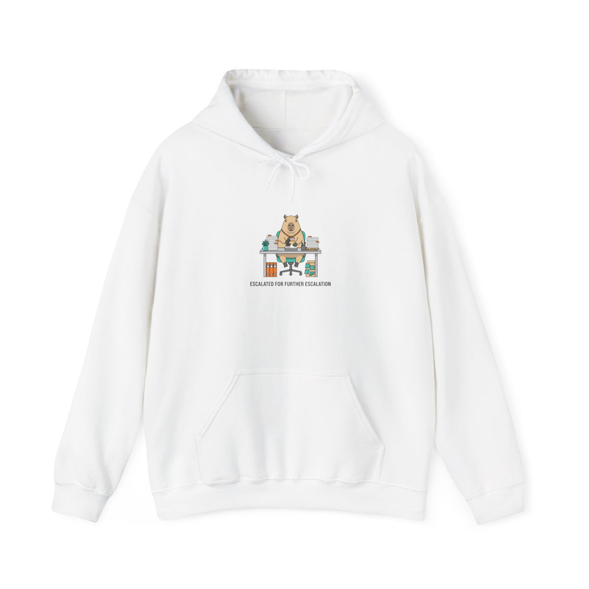 Office Raccoon Watercolor Graphic Pullover Hoodie
