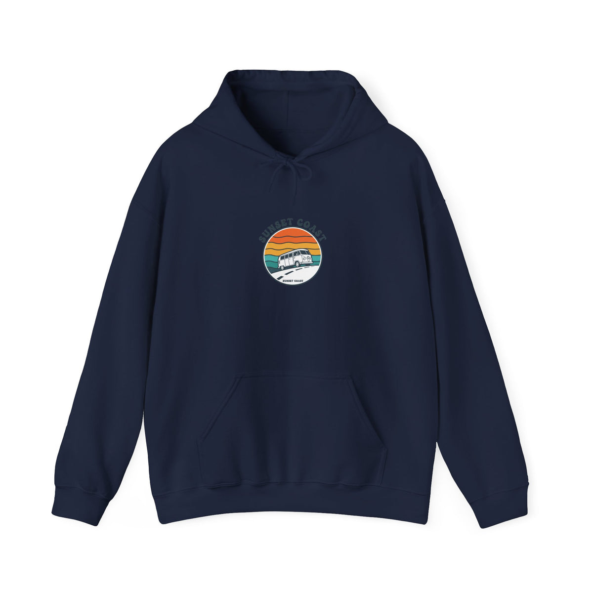 Sunset Coast Retro Surf Graphic Pullover Hoodie
