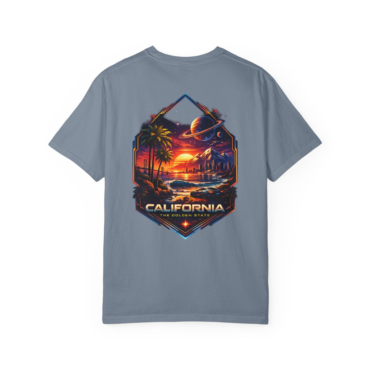 California Retro Sci-Fi Sunset Garment-Dyed T-Shirt