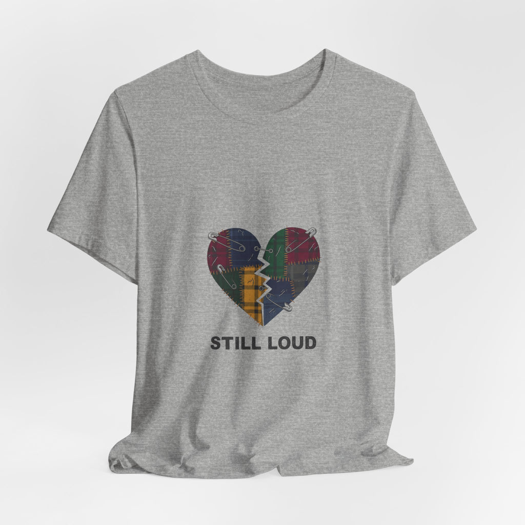 Still Loud Plaid Broken Heart Graphic T-Shirt