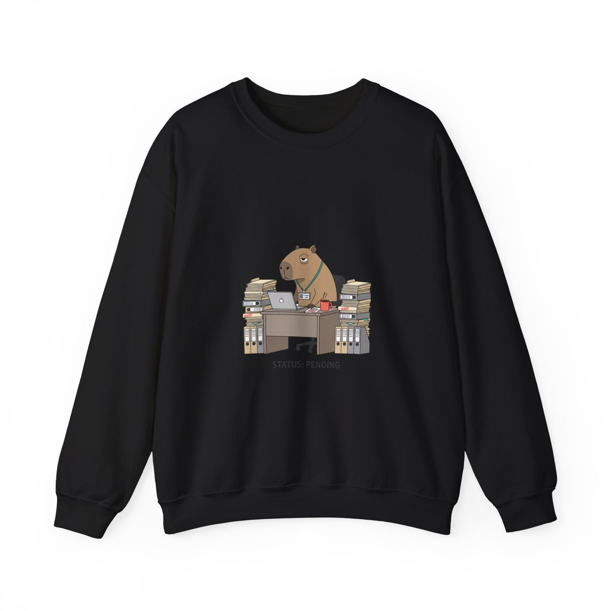 Status Pending Office Raccoon Crewneck Sweatshirt