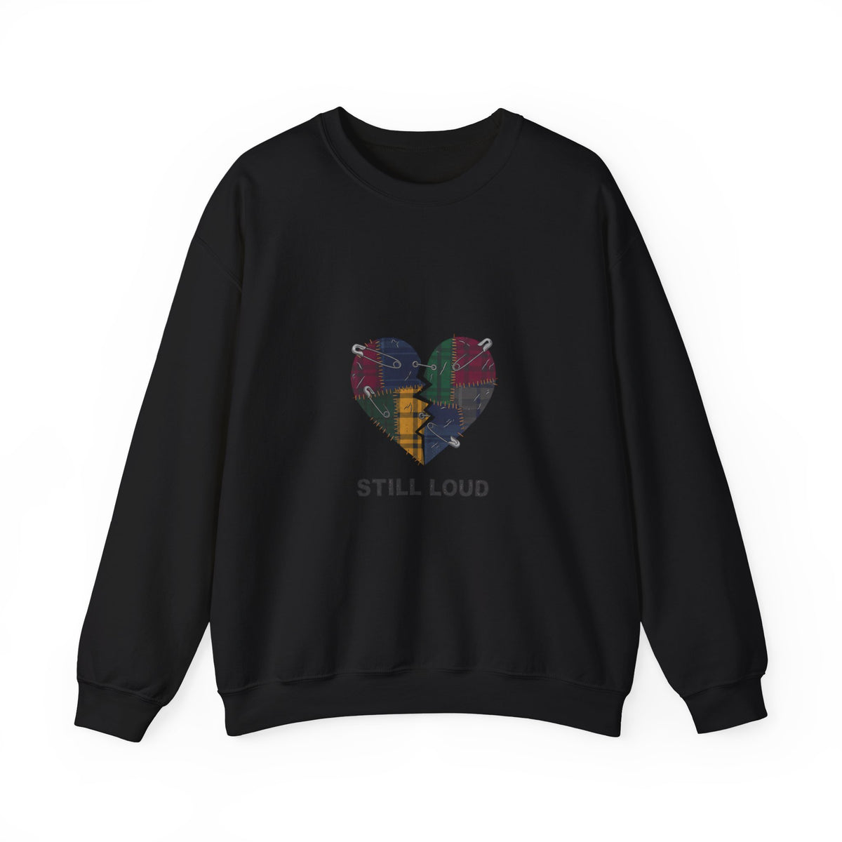 Still Loud Plaid Broken Heart Crewneck Sweatshirt