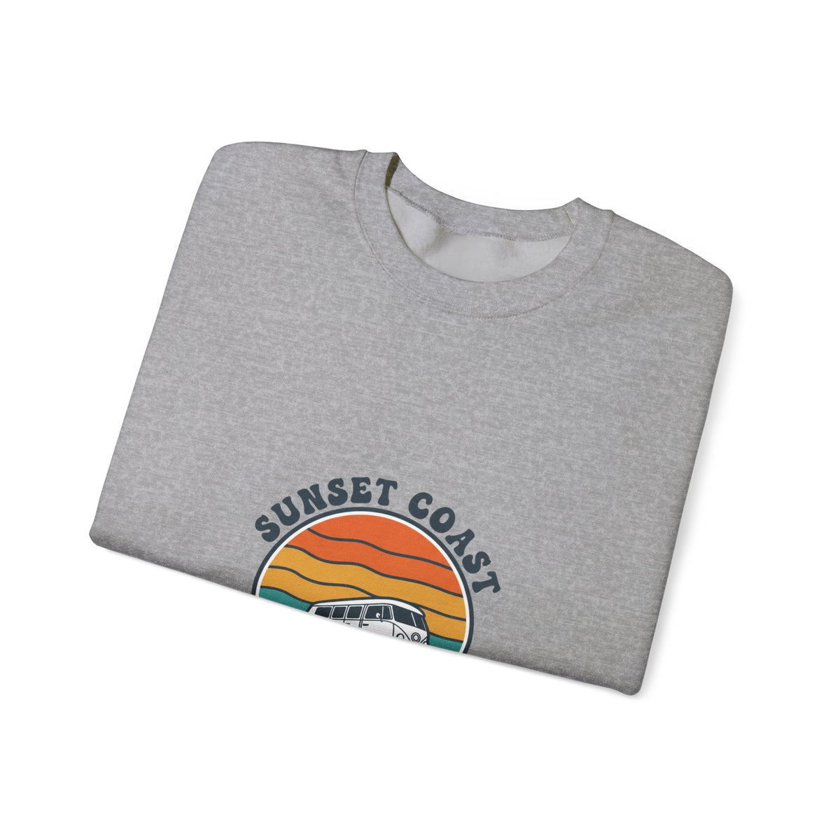 Sunset Coast Retro Camper Graphic Crewneck Sweatshirt