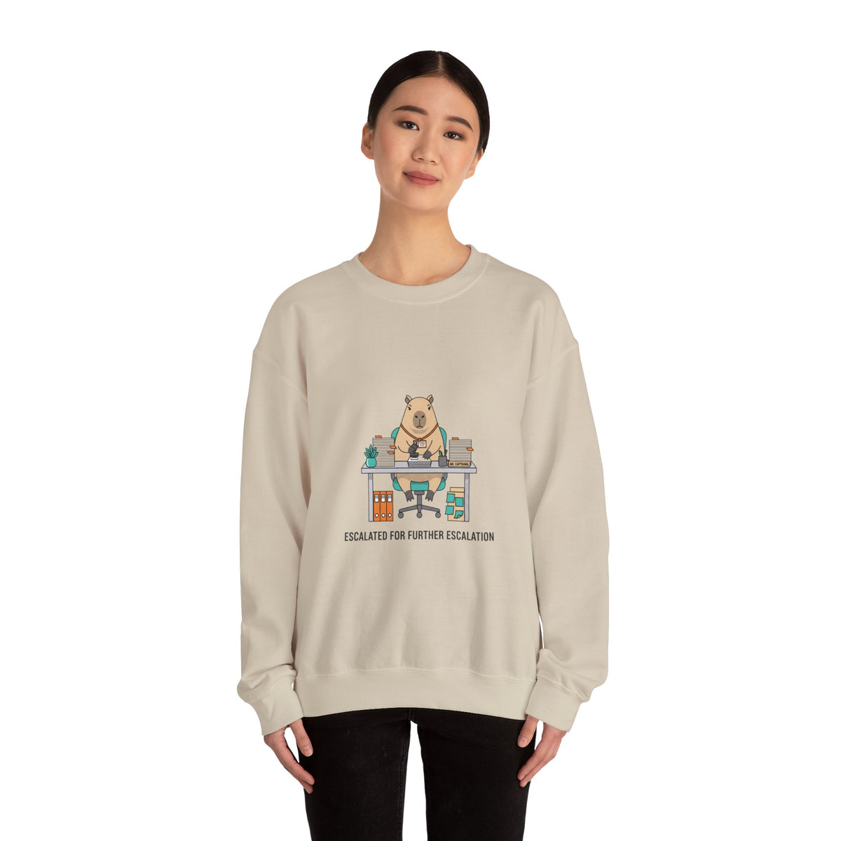 Escalated for Further Escalation Office Animal Crewneck Sweatshirt