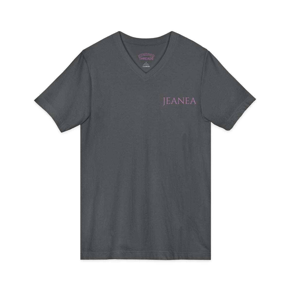 Unisex Lightweight Jersey V-Neck Graphic T-Shirt — Asphalt