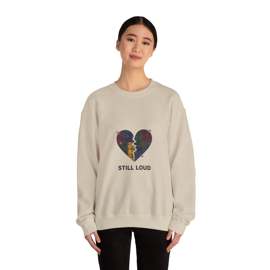 Still Loud Plaid Broken Heart Crewneck Sweatshirt