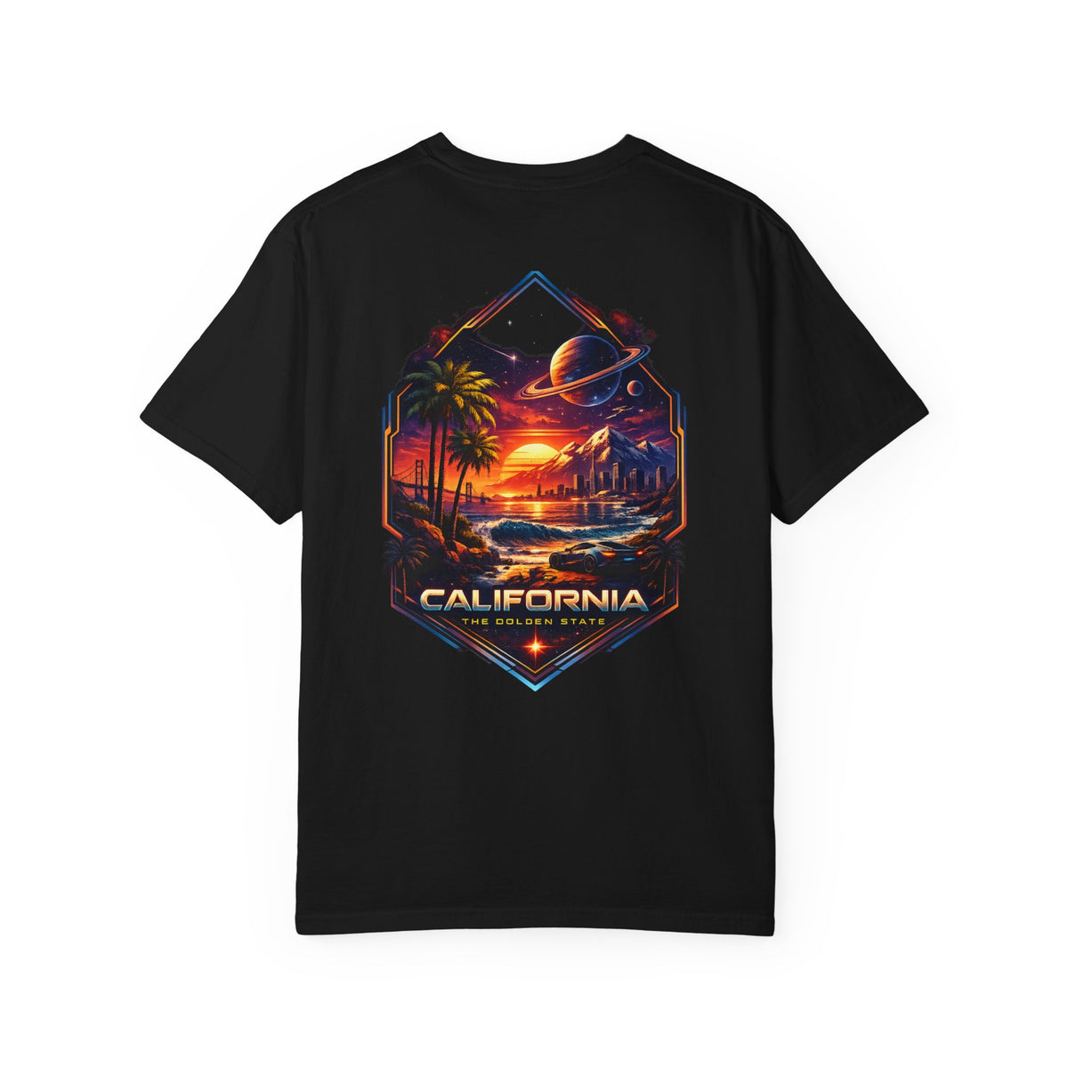 California Retro Sci-Fi Sunset Garment-Dyed T-Shirt