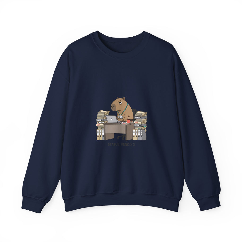 Status Pending Office Raccoon Crewneck Sweatshirt