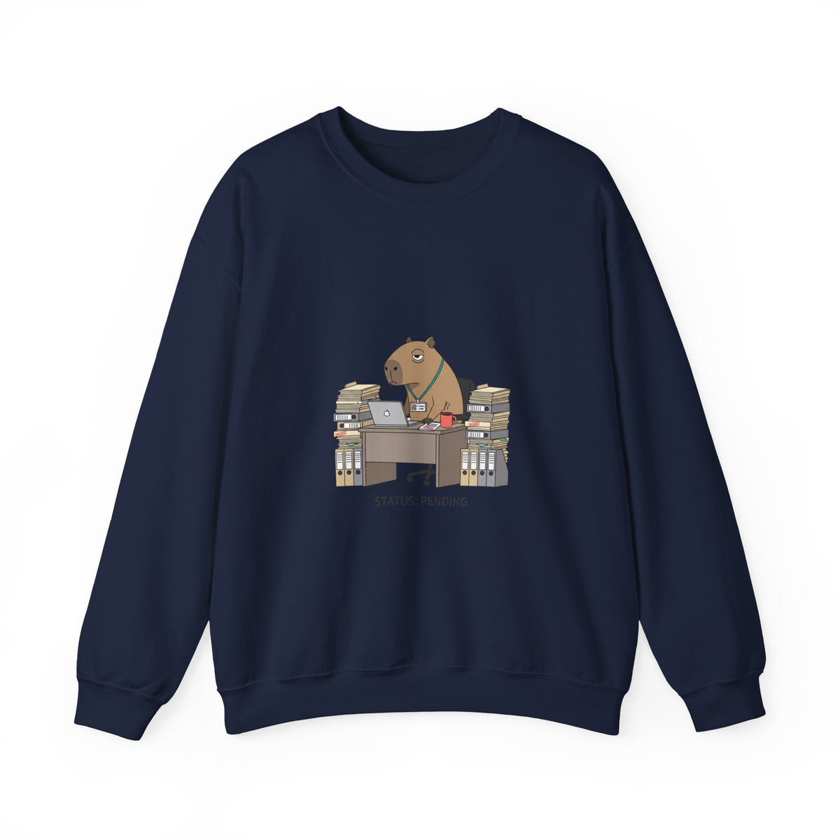 Status Pending Office Raccoon Crewneck Sweatshirt