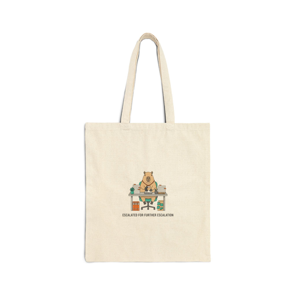 Escalated for Further Escalation Office Bear Canvas Tote Bag