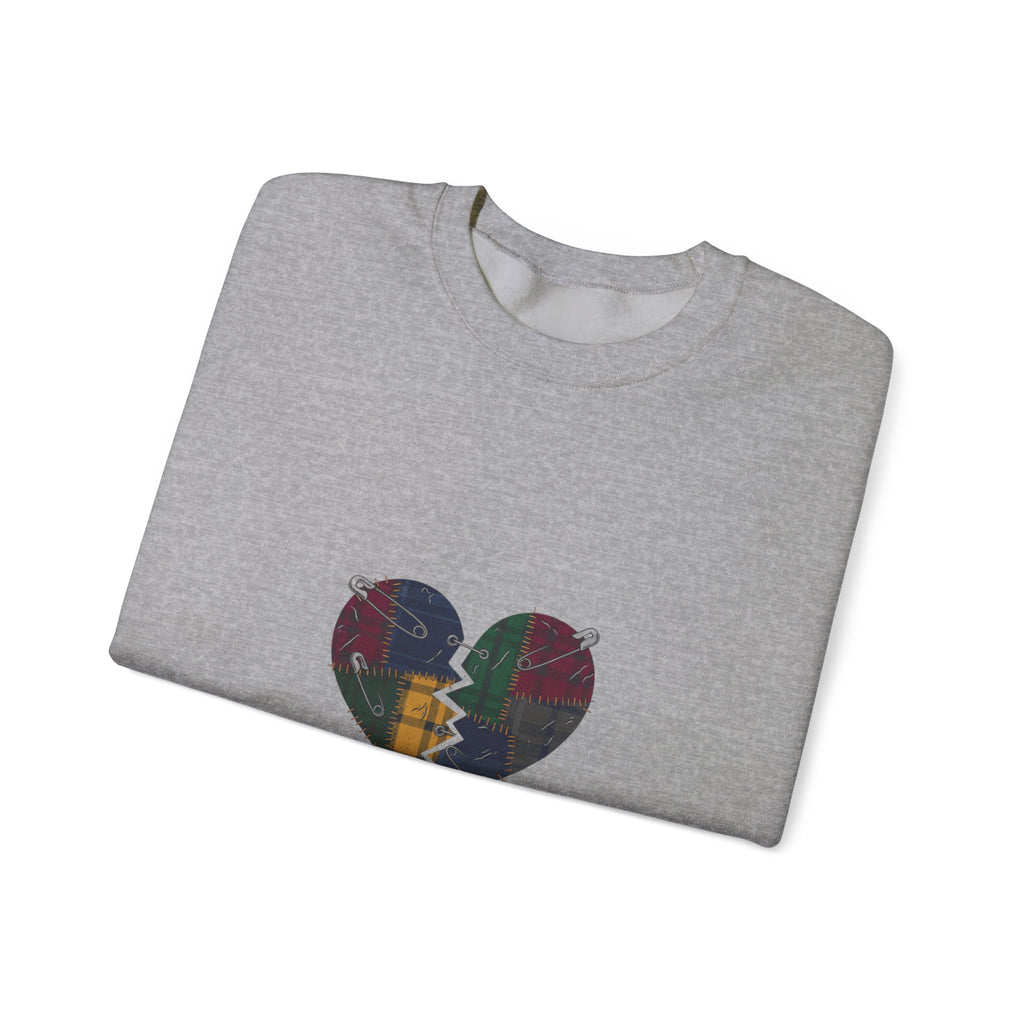 Still Loud Plaid Broken Heart Crewneck Sweatshirt