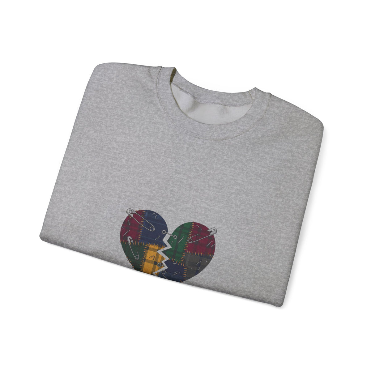 Still Loud Plaid Broken Heart Crewneck Sweatshirt
