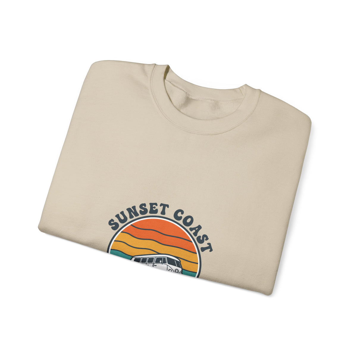 Sunset Coast Retro Camper Graphic Crewneck Sweatshirt